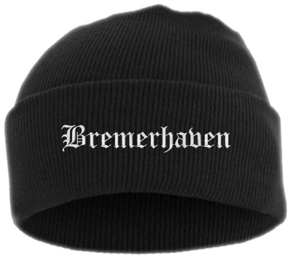 Bremerhaven Umschlagmütze - Altdeutsch - Bestickt - Mütze mit breitem Umschlag