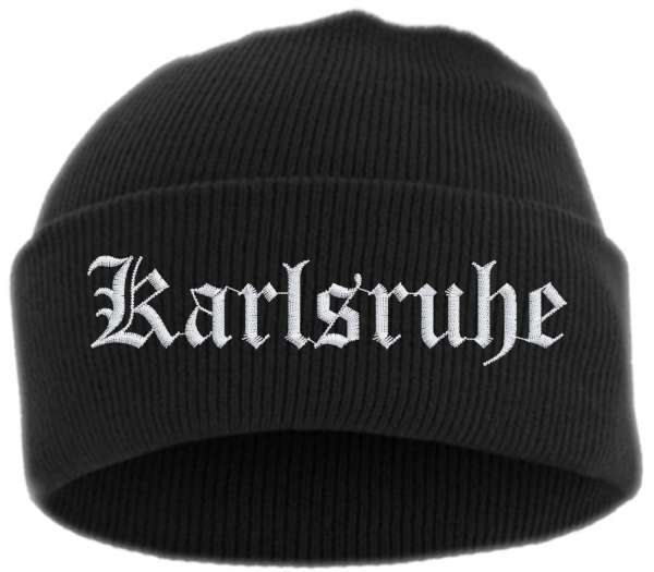 Karlsruhe Umschlagmütze - Altdeutsch - Bestickt - Mütze mit breitem Umschlag