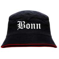 Bonn Anglerhut - Altdeutsche Schrift - Schwarz-Roter Fischerhut Bonn Anglerhut - Altdeutsche Schrift - Schwarz-Roter Fischerhut