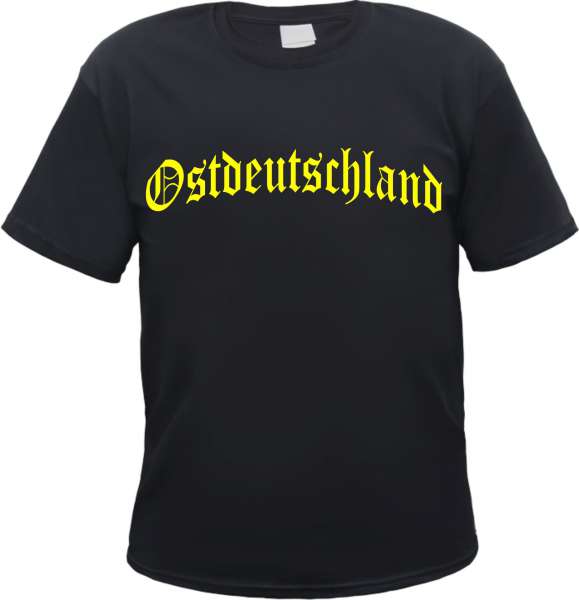 Ostdeutschland T-Shirt - Altdeutsch - Druckfarbe Gelb - Tee Shirt