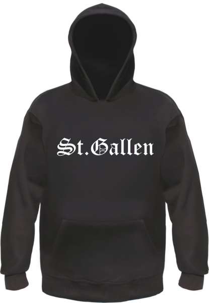 St.Gallen Kapuzensweatshirt - Altdeutsch bedruckt - Hoodie Kapuzenpullover