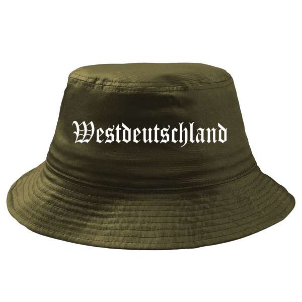 Westdeutschland Fischerhut - Oliv - bedruckt - Bucket Hat Anglerhut
