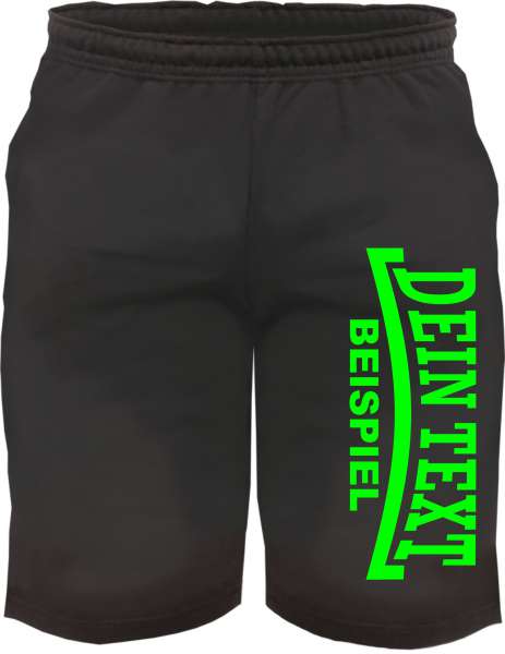 Individuelle Sweatshort NEON - Linie - Wunschtext Druck - Kurze Hose