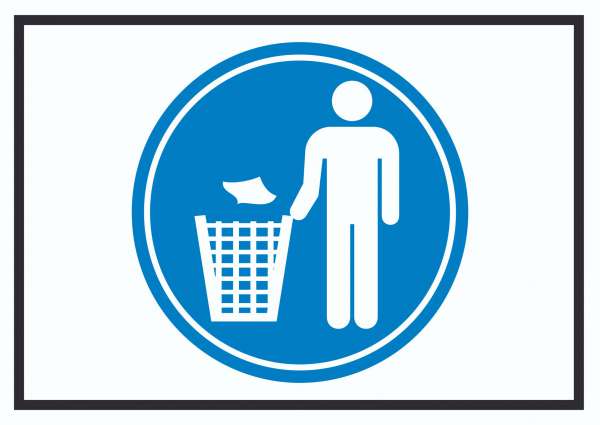 Bitte Abfalleimer benutzen Symbol Schild