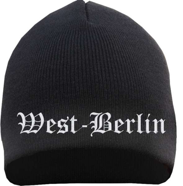 West-Berlin Beanie Mütze - Altdeutsch - Bestickt - Strickmütze Wintermütze