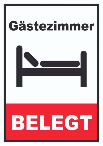 Gästezimmer belegt Schild Zimmer belegt Hochkant