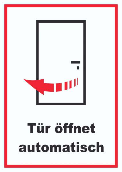 Tür öffnet automatisch Schild