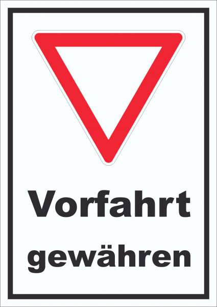 Schild Vorfahrt gewähren