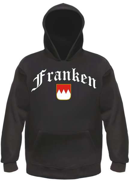 Franken Kapuzensweatshirt - Altdeutsch mit Wappen - Hoodie Kapuzenpullover