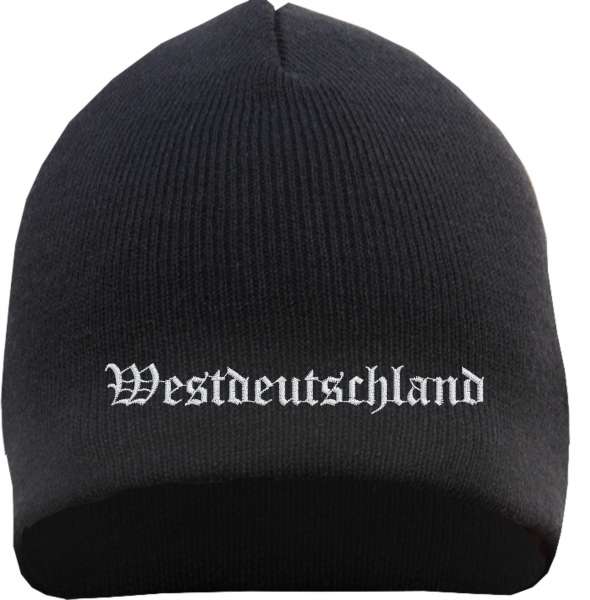 Westdeutschland Beanie Mütze - Altdeutsch - Bestickt - Strickmütze Wintermütze