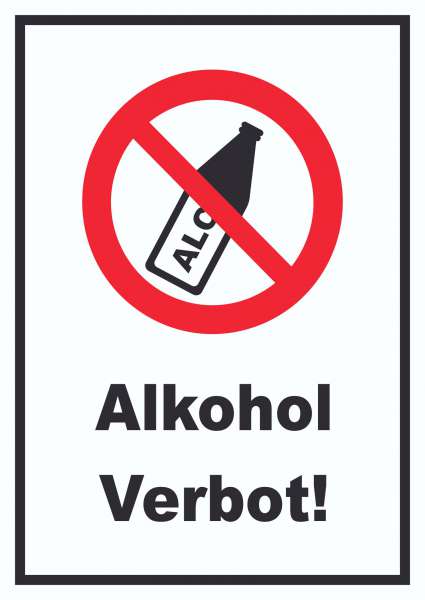 Alkohol verbot Schild