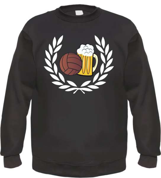 Lorbeerkranz Fussball Bier Sweatshirt - bedruckt - Pullover