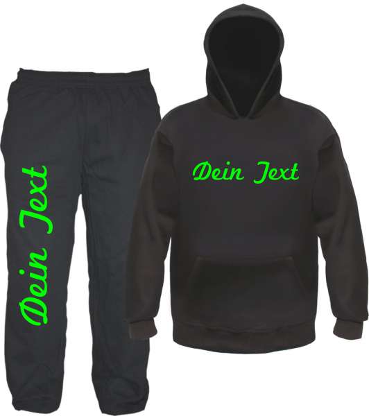 Individueller Jogginganzug NEON - Schreibschrift - Jogginghose und Hoodie