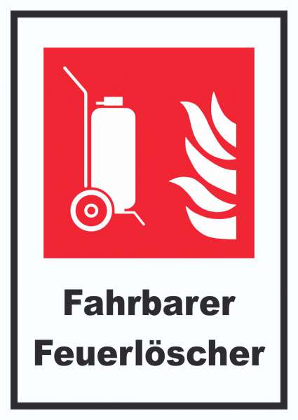 Fahrbarer Feuerlöscher Schild