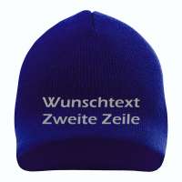 Beanie mit Wunschtext - Blau - Blockschrift - bestickt - Mütze Strickmütze Beanie mit Wunschtext - Blau - Blockschrift - bestickt - Mütze Strickmütze