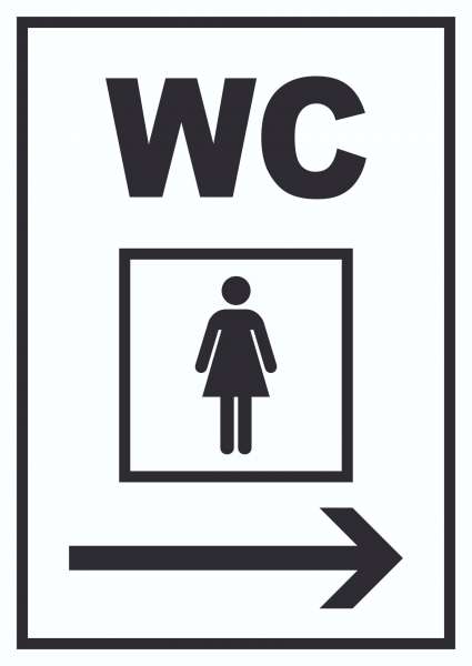 WC Damen rechts Schild