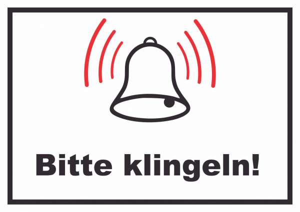 Bitte klingeln Schild