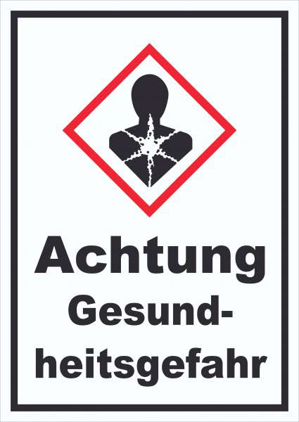 Schild Gesundheitsgefahr Sensibilisierung der Atemwege hochkant