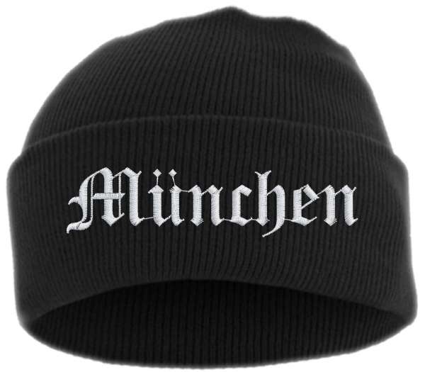 München Umschlagmütze - Altdeutsch - Bestickt - Mütze mit breitem Umschlag