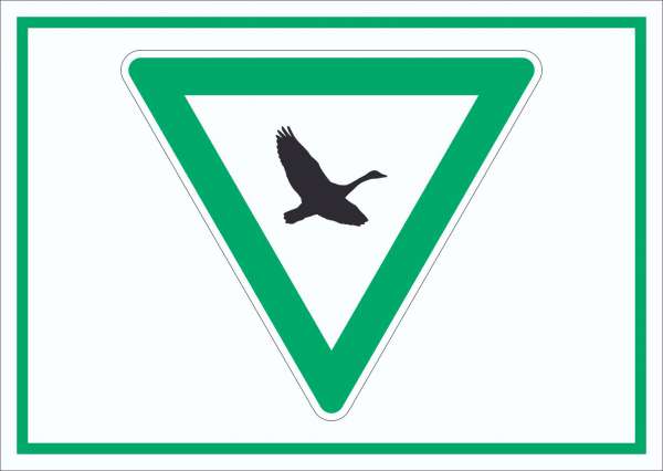 Rastgebiet für Zugvögel Symbol Schild