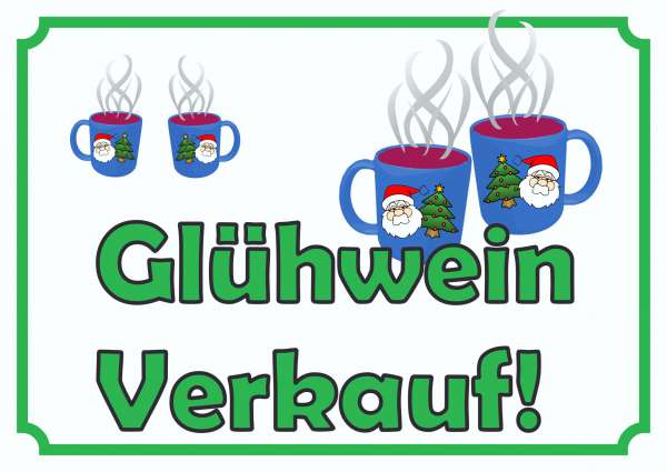 Glühwein Verkaufsschild Schild