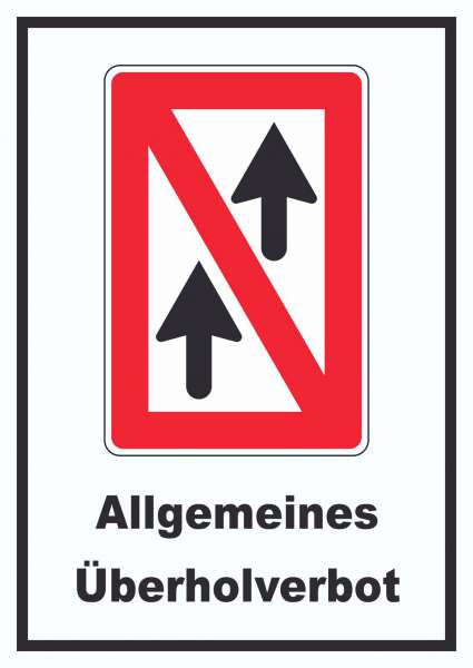 Allgemeines Überholverbot Symbol und Text