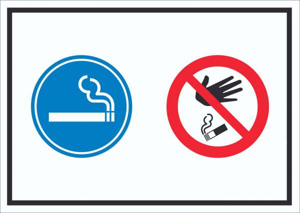 Schild Raucherbereich Boden verboten Symbol