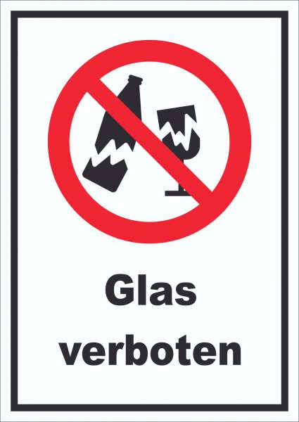 Schild Glas verboten