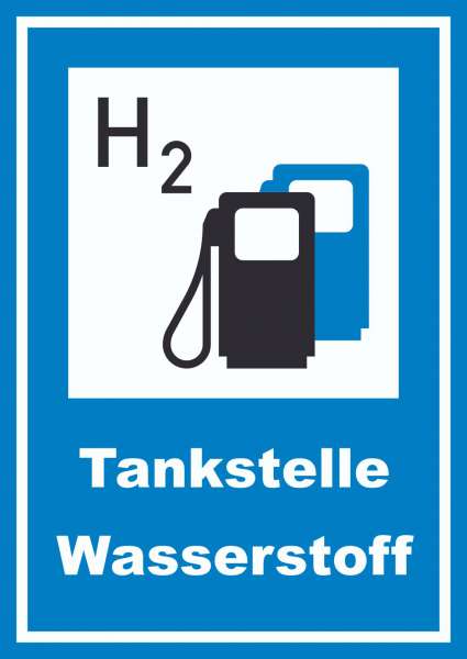 Wasserstofftankstelle Schild