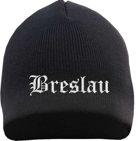 Breslau Beanie Mütze - Altdeutsch - Bestickt - Strickmütze Wintermütze