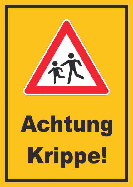 Achtung Krippe Schild