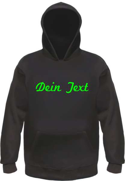 Individuelles Kapuzensweatshirt NEON - Schreibschrift - Wunschtext Druck