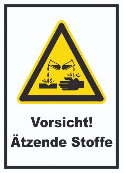 Vorsicht Ätzende Stoffe Schild