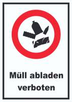 Müll abladen verboten Symbol Schild Müll abladen verboten Symbol Schild