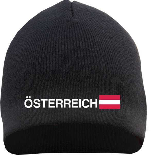 Österreich Beanie Mütze - Bestickt - Strickmütze Wintermütze