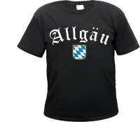 Allgäu Herren T-Shirt - Altdeutsch mit Bayern Wappen - Tee Shirt Allgäu Herren T-Shirt - Altdeutsch mit Bayern Wappen - Tee Shirt