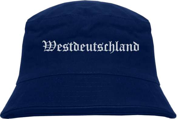 Westdeutschland Fischerhut - Altdeutsch - bestickt - Bucket Hat Anglerhut Hut