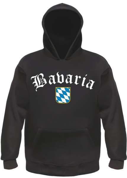 Bavaria Kapuzensweatshirt - Altdeutsch mit Wappen - Hoodie Kapuzenpullover