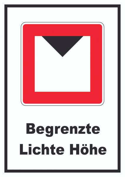 Begrenzte lichte Höhe über Wasserspiegel Schild mit Symbol und Text