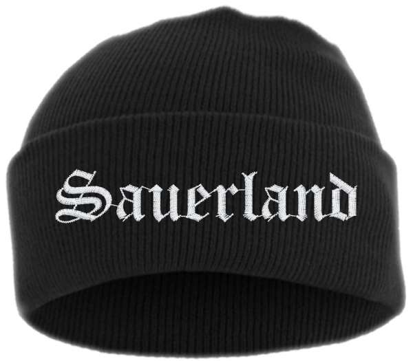 Sauerland Umschlagmütze - Altdeutsch - Bestickt - Mütze mit breitem Umschlag