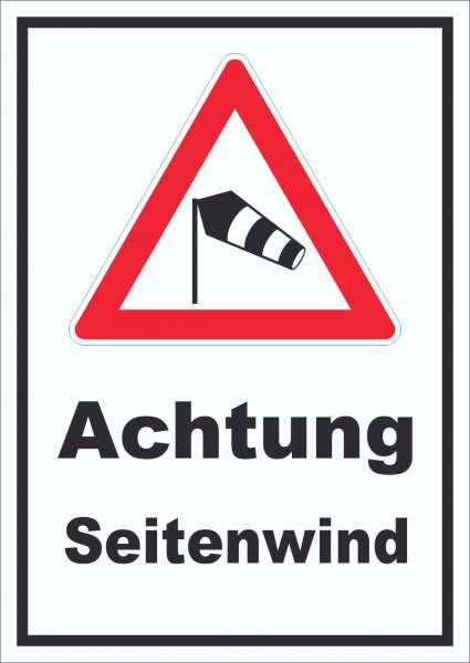 Schild Achtung Seitenwind