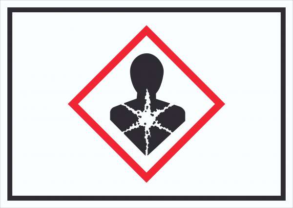 Schild Gesundheitsgefahr Symbol Sensibilisierung der Atemwege