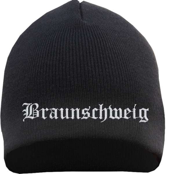 Braunschweig Beanie Mütze - Altdeutsch - Bestickt - Strickmütze Wintermütze
