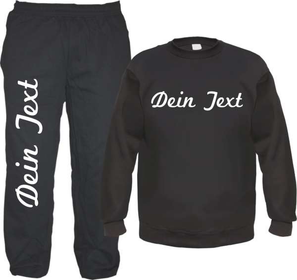 Individueller Jogginganzug - Schreibschrift - mit Rundhals-Sweatshirt