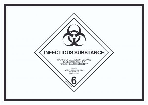 Schild Ansteckungsgefahr Symbol Infectious Substance