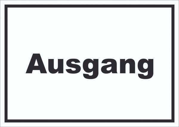 Ausgang Schild mit Text Exit Schluss waagerecht