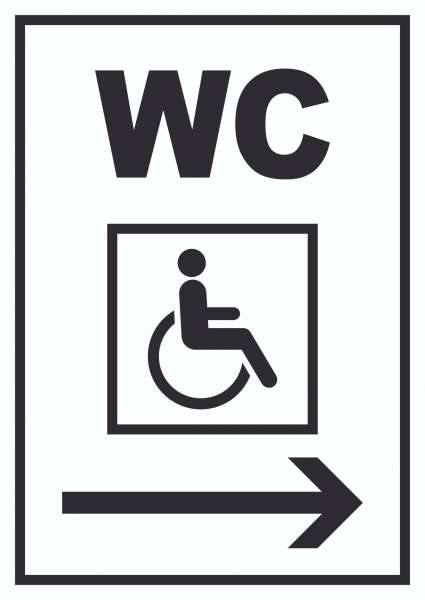 WC Behinderten rechts Schild