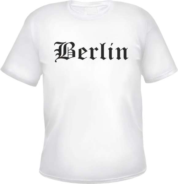 Berlin Herren T-Shirt - Altdeutsch - Weißes Tee Shirt