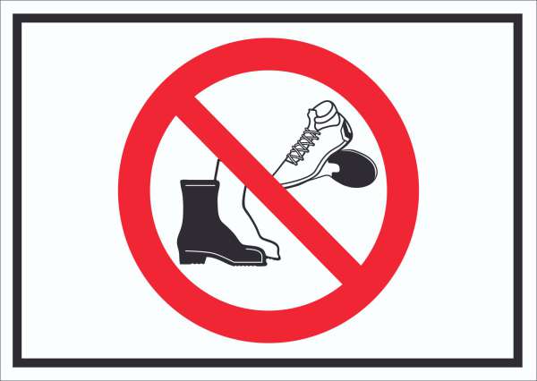 Schuhe ausziehen Schild Symbol