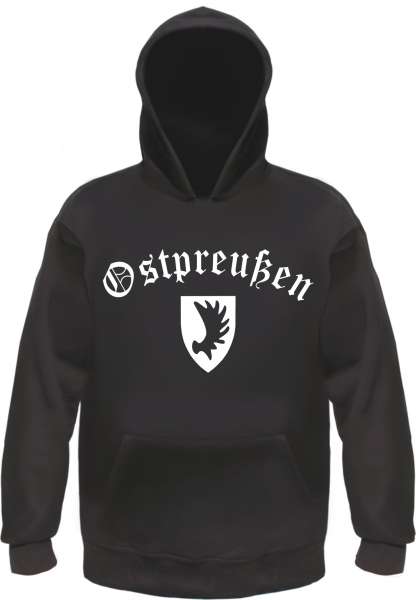 Ostpreußen Kapuzensweatshirt - Altdeutsch mit Wappen - Hoodie Kapuzenpullover